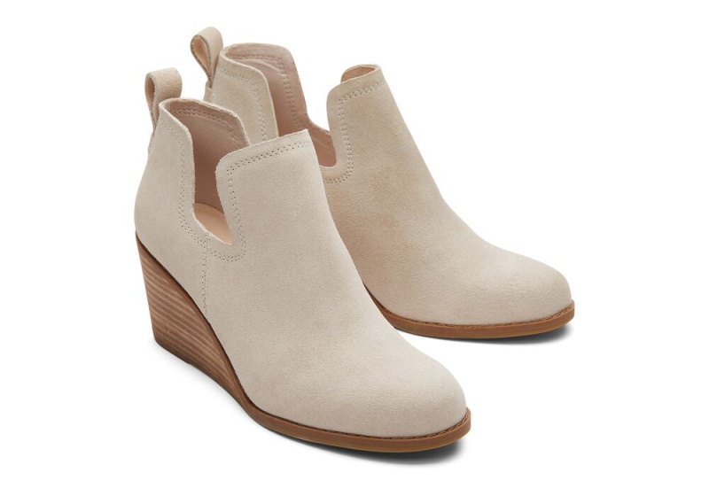 Toms Kallie Beige Wildleder Wedge Beige | 7918CPGMZ