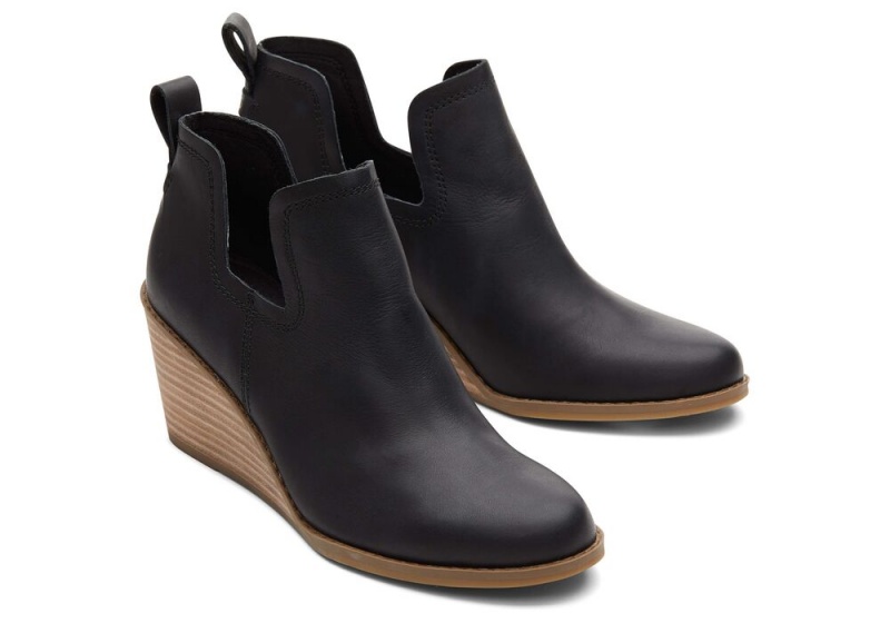 Toms Kallie Leder Wedge Schwarz | 3810ZARSB