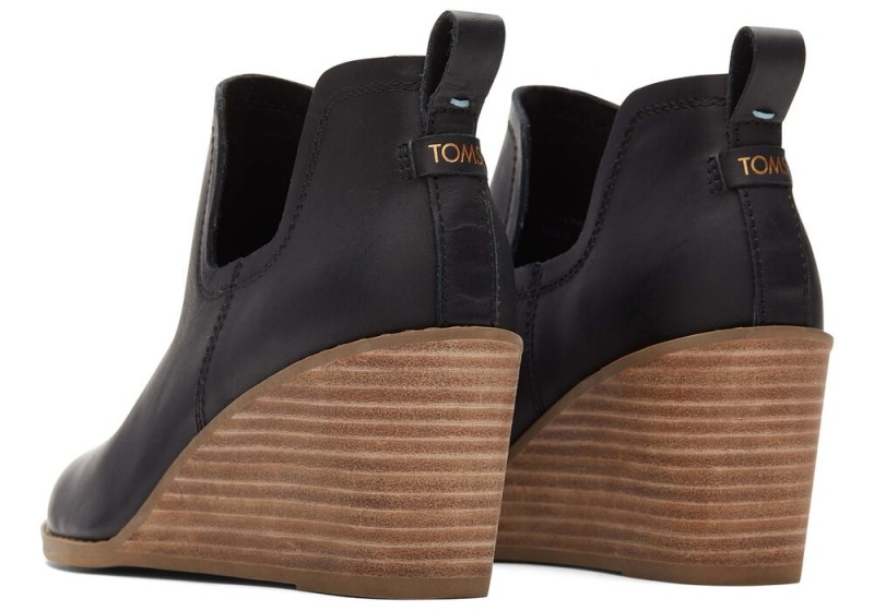 Toms Kallie Leder Wedge Schwarz | 3810ZARSB