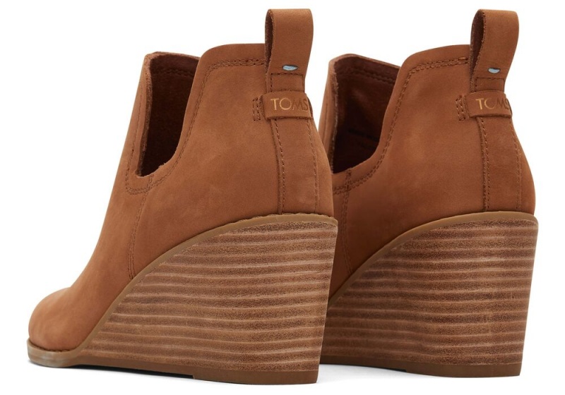 Toms Kallie Tan Leder Wedge Braun | 5364ZGFLM