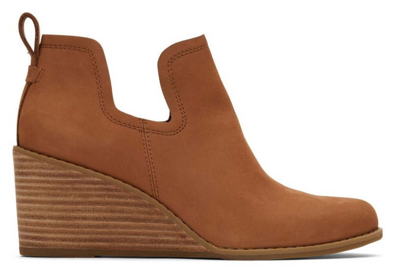 Toms Kallie Tan Leder Wedge Braun | 5364ZGFLM