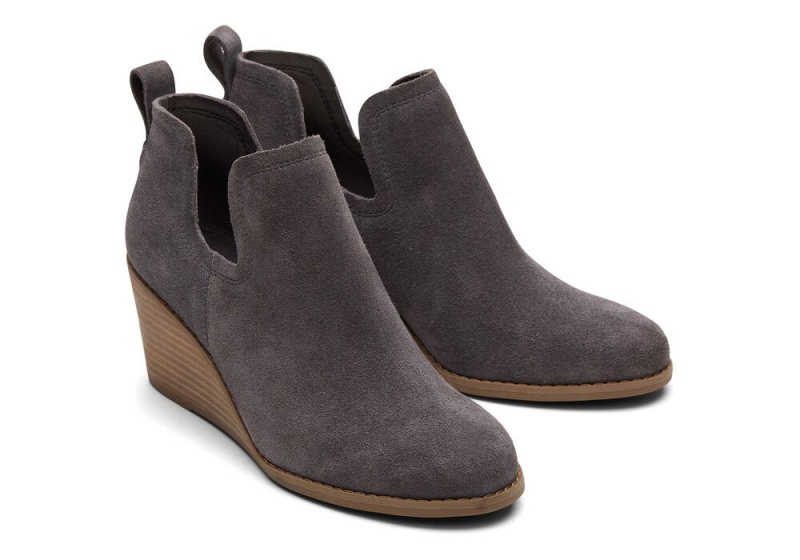 Toms Kallie Wildleder Wedge Grau | 7253COMKZ