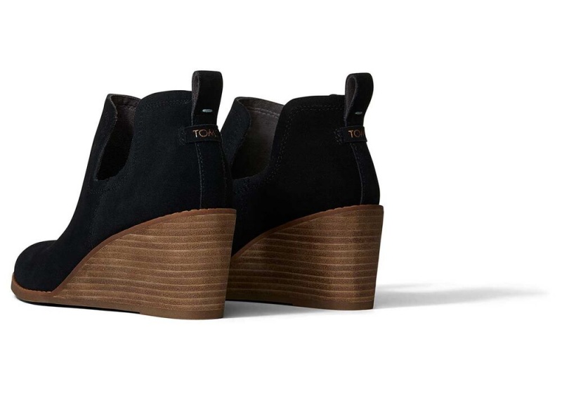 Toms Kallie Wildleder Wedge Schwarz | 0589IVODY