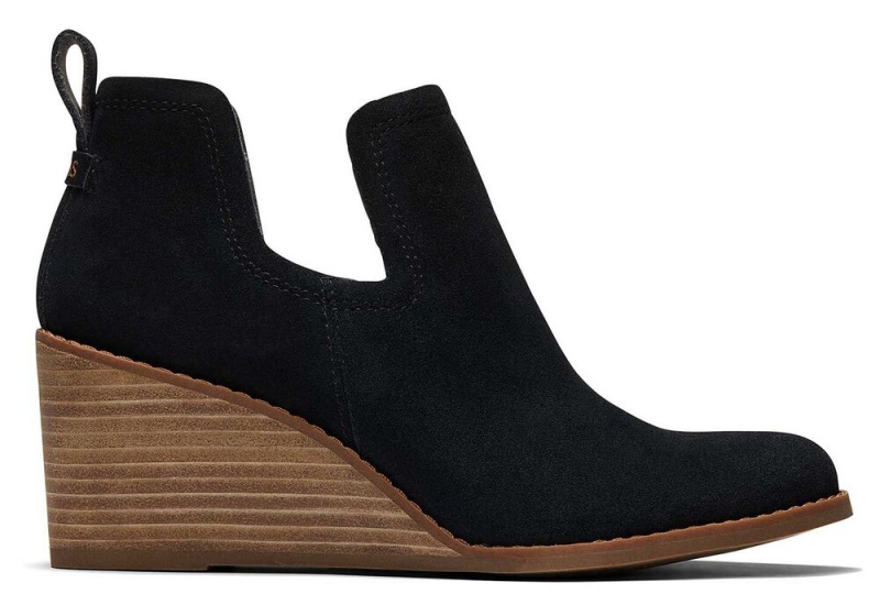 Toms Kallie Wildleder Wedge Schwarz | 0589IVODY