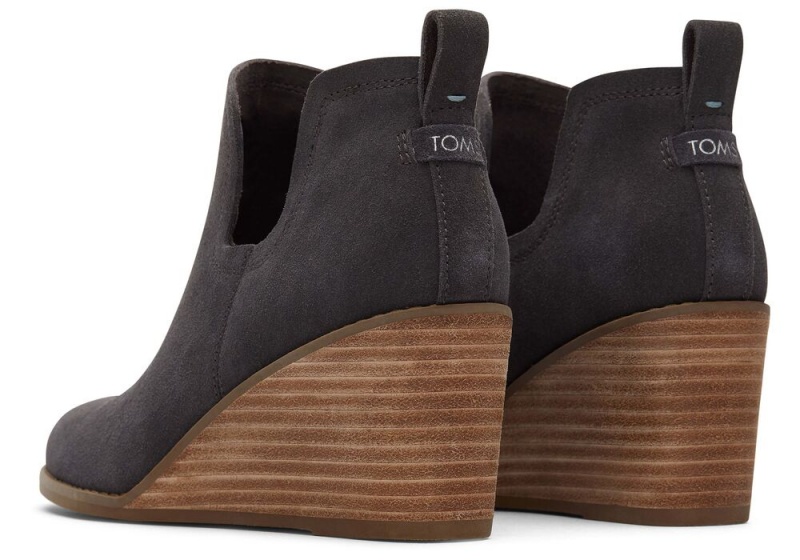 Toms Kallie Wildleder Wedge Weite Breite Grau | 5248GZMRJ