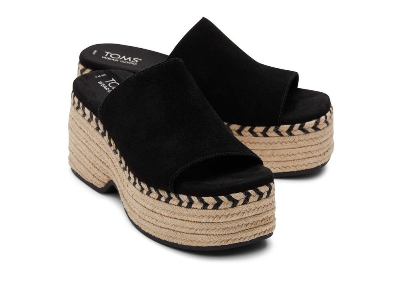 Toms Laila Mule Wildleder Schwarz | 4510VKMFB