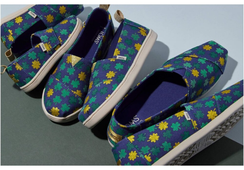 Toms Lucky Shimmer Clovers Blau | 7540JIPXT