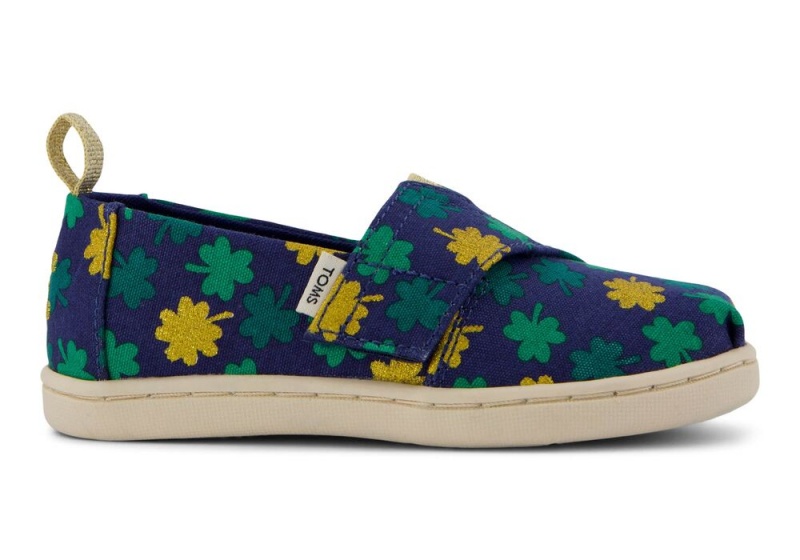 Toms Lucky Shimmer Clovers Toddler Shoe Blumen | 3704RJDHT