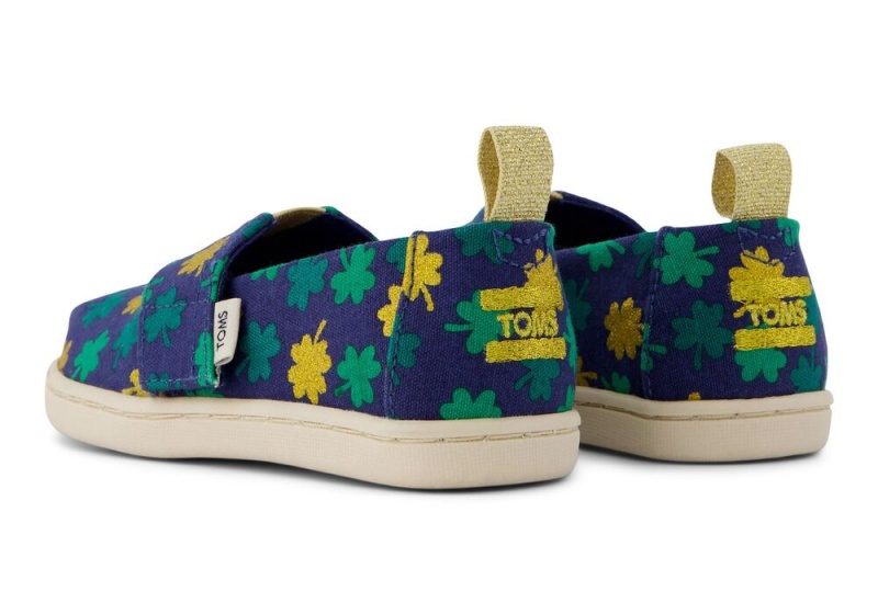 Toms Lucky Shimmer Clovers Toddler Shoe Blumen | 3704RJDHT