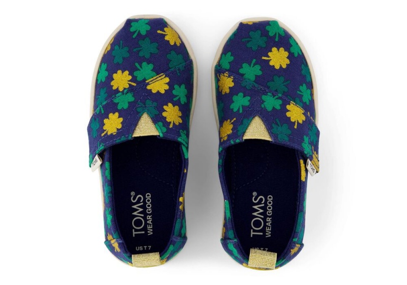 Toms Lucky Shimmer Clovers Toddler Shoe Blumen | 3704RJDHT