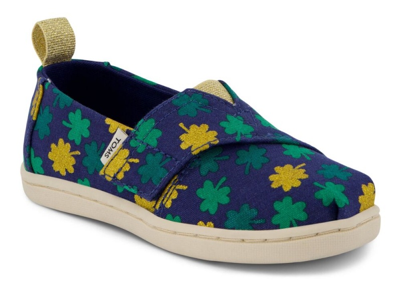 Toms Lucky Shimmer Clovers Toddler Shoe Blumen | 3704RJDHT