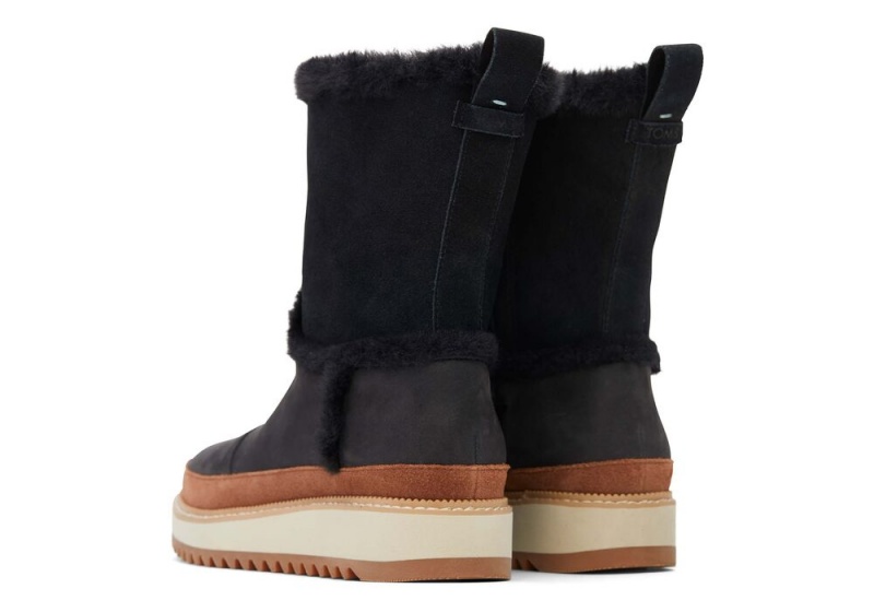 Toms Makenna Wasser Resistant Faux Fur Schwarz | 8706GCBXK