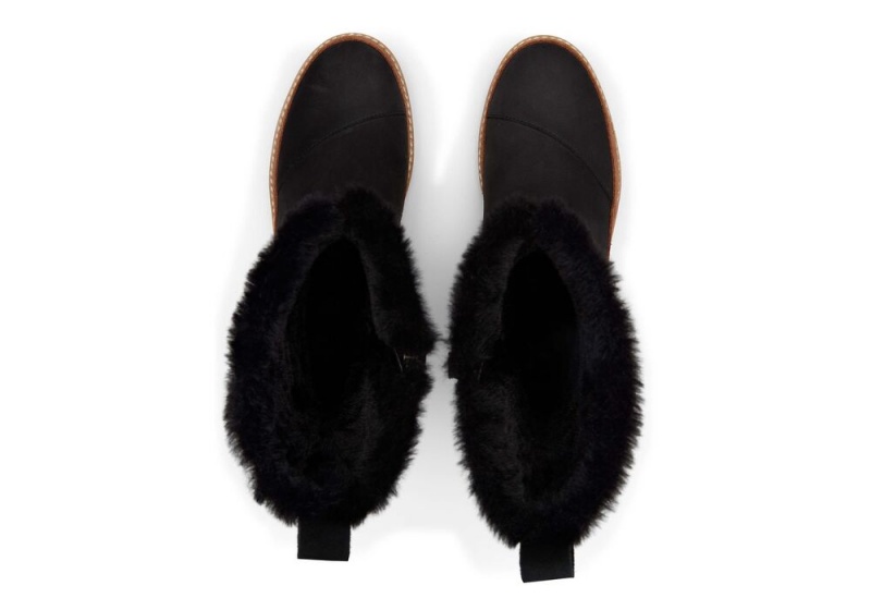 Toms Makenna Wasser Resistant Faux Fur Schwarz | 8706GCBXK