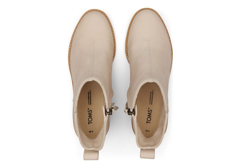 Toms Marina Beige Leder Absatz Beige | 7215GVALQ