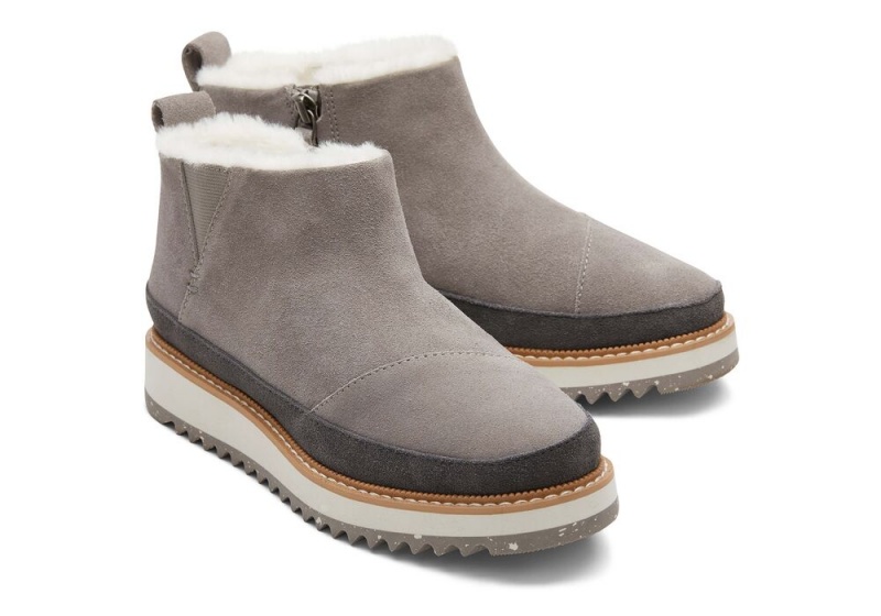 Toms Marlo Wasser Resistant Faux Fur Grau | 1625UWJXK