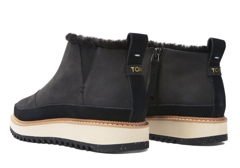 Toms Marlo Wasser Resistant Faux Fur Schwarz | 1482IQYPS