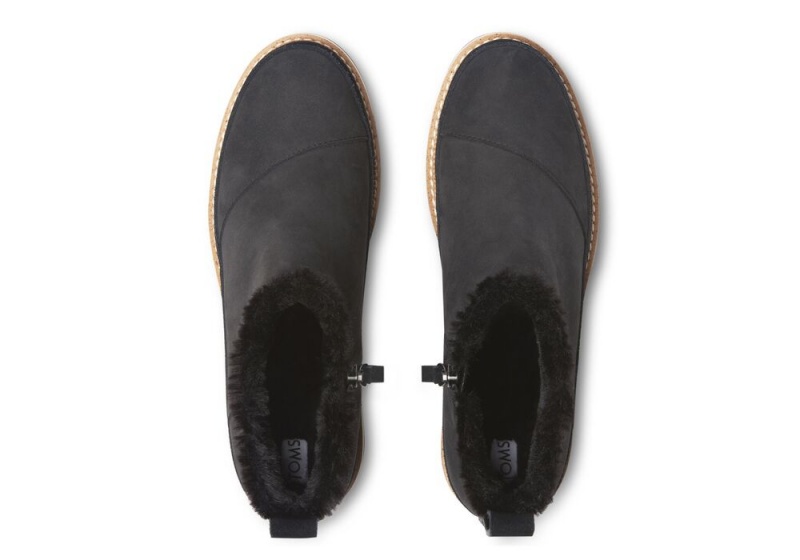 Toms Marlo Wasser Resistant Faux Fur Schwarz | 1482IQYPS