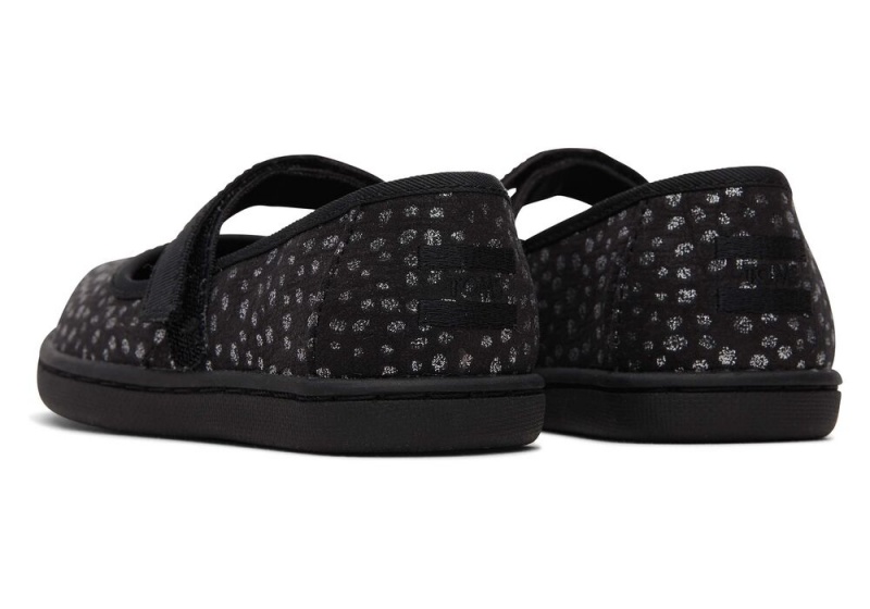 Toms Mary Jane Foil Toddler Shoe Schwarz | 7180IRDTJ