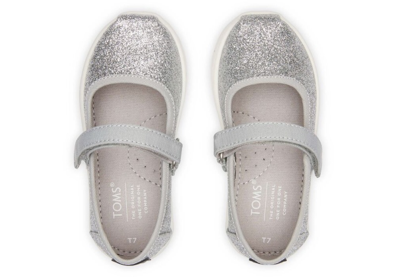 Toms Mary Jane Toddler Shoe Silber | 6401RKSAO