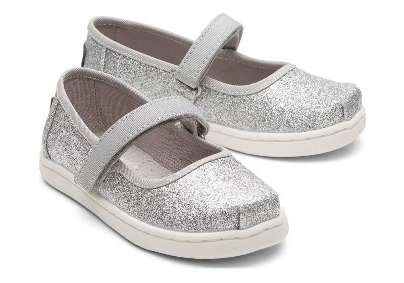 Toms Mary Jane Toddler Shoe Silber | 6401RKSAO