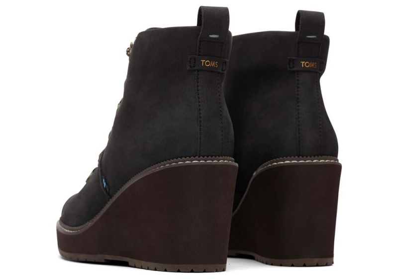 Toms Melrose Wasser Resistant Spitze-Up Wedge Schwarz | 7531HMUDR