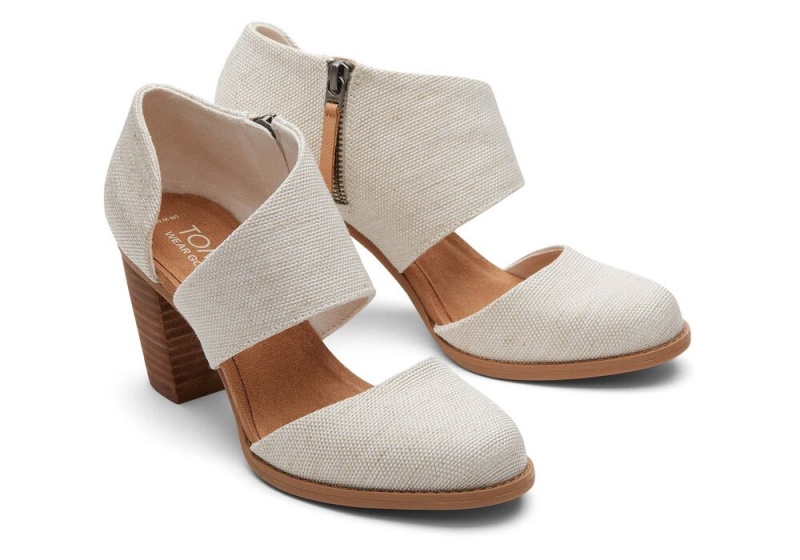 Toms Milan Closed Kappe Heel Beige | 5372NLJXQ