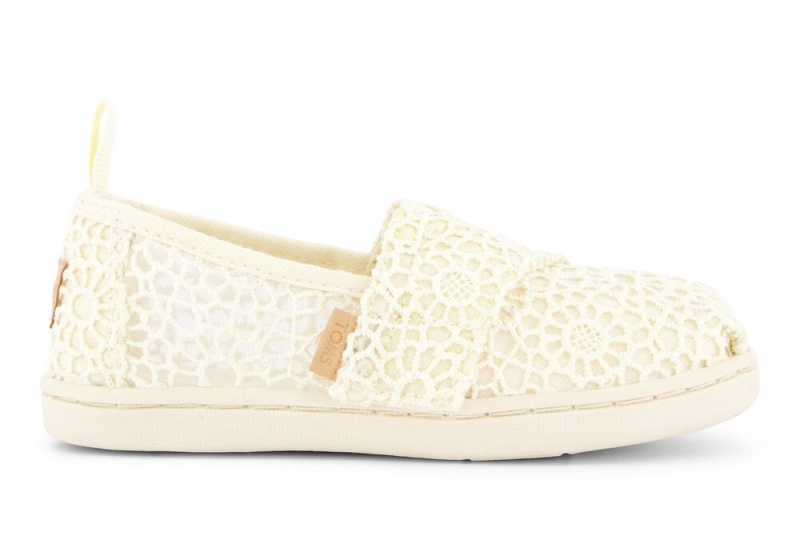 Toms Moroccan Crochet Toddler Shoe Beige | 1496FCWRT