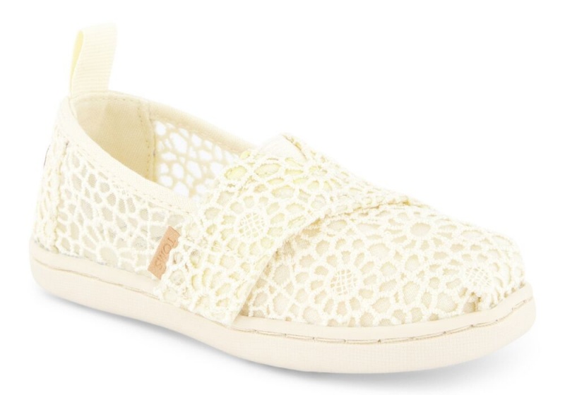 Toms Moroccan Crochet Toddler Shoe Beige | 1496FCWRT