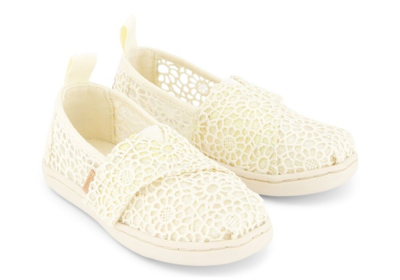 Toms Moroccan Crochet Toddler Shoe Beige | 1496FCWRT