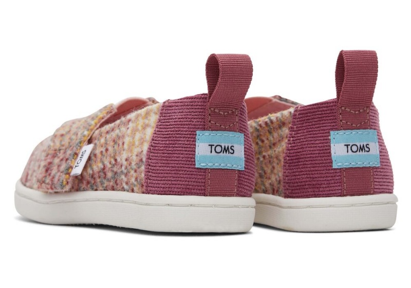 Toms Plaid Tweed Toddler Shoe Rosa | 8576FKQMJ