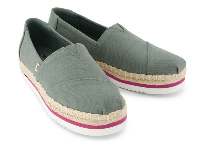 Toms Plattform Rope Olive Grün | 9630YLEDS