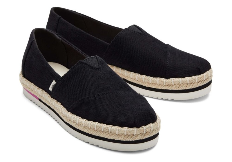 Toms Rope Plattform Schwarz | 0367NZGYQ