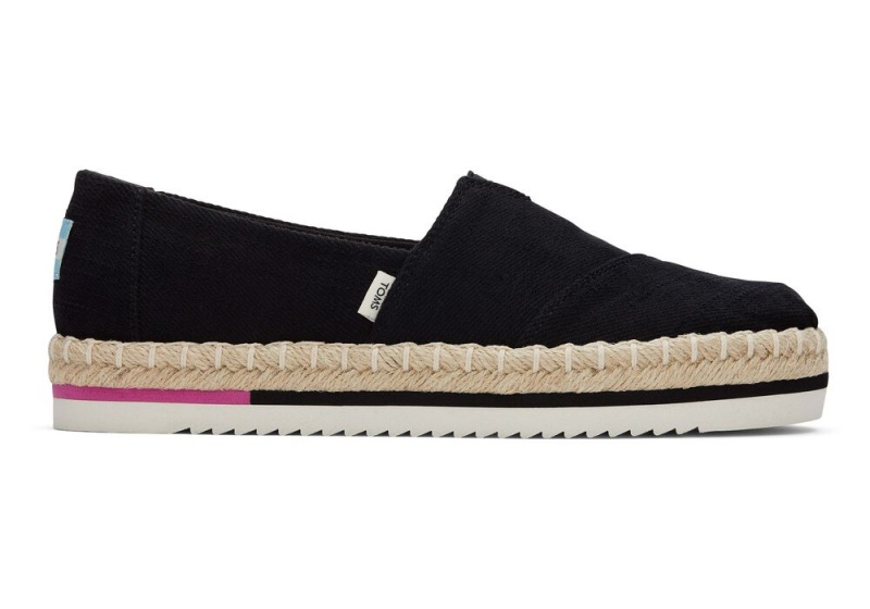 Toms Rope Plattform Schwarz | 0367NZGYQ