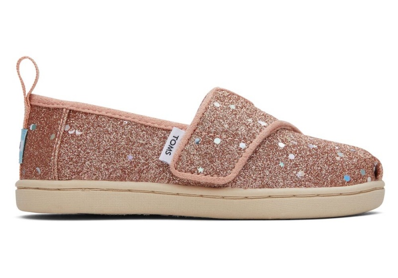 Toms Rose Cosmic Glitter Toddler Shoe Rosa Gold | 6378ZLMWU