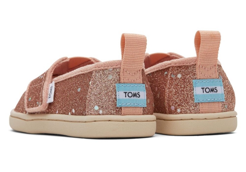 Toms Rose Cosmic Glitter Toddler Shoe Rosa Gold | 6378ZLMWU