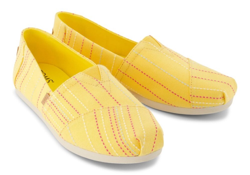 Toms Stitched Stripes Gelb | 7094CIAER