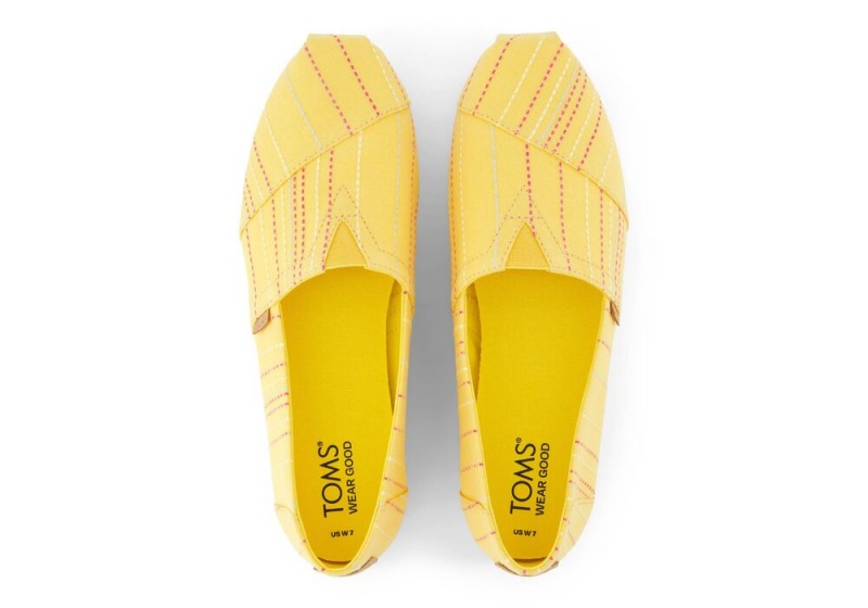 Toms Stitched Stripes Gelb | 7094CIAER