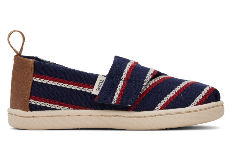 Toms Stripes Toddler Shoe Navy | 3598UDEYH