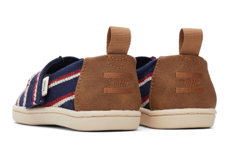 Toms Stripes Toddler Shoe Navy | 3598UDEYH