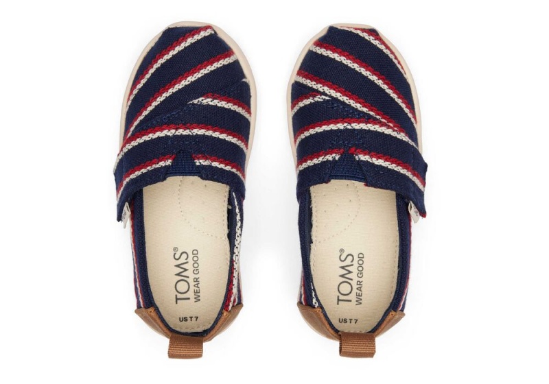 Toms Stripes Toddler Shoe Navy | 3598UDEYH