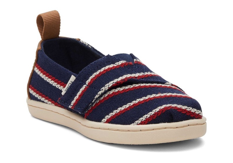 Toms Stripes Toddler Shoe Navy | 3598UDEYH