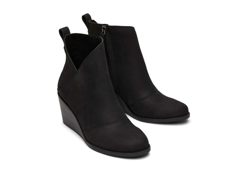 Toms Sutton Leder Wedge Schwarz | 1930YOCVJ