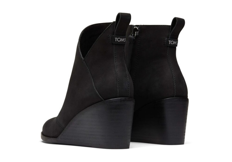 Toms Sutton Leder Wedge Schwarz | 1930YOCVJ