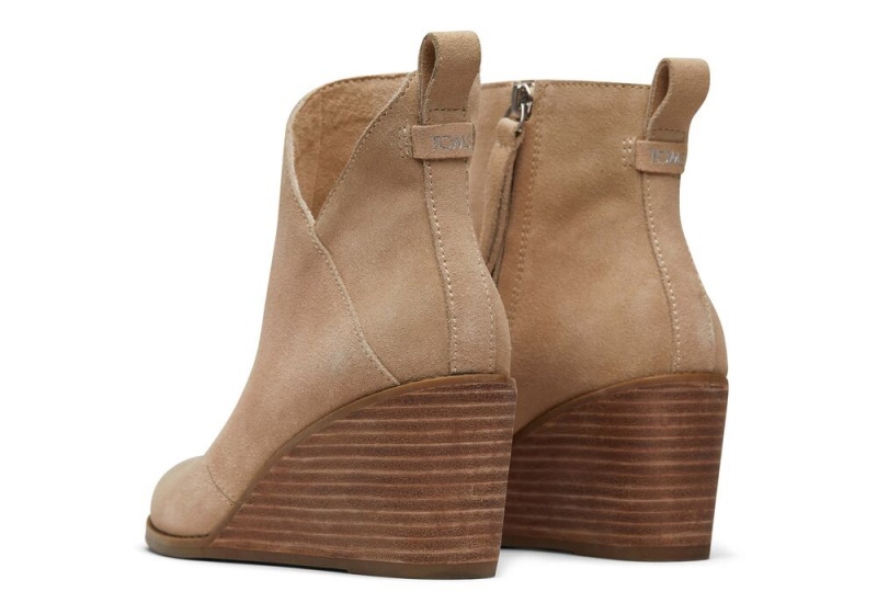 Toms Sutton Oatmeal Wildleder Wedge Beige | 0721TXBZV