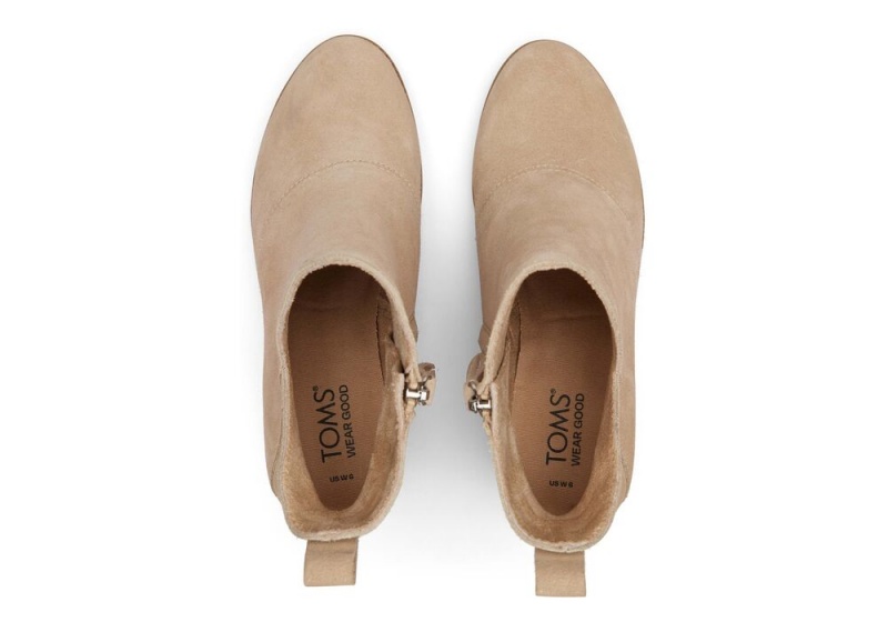 Toms Sutton Oatmeal Wildleder Wedge Beige | 0721TXBZV