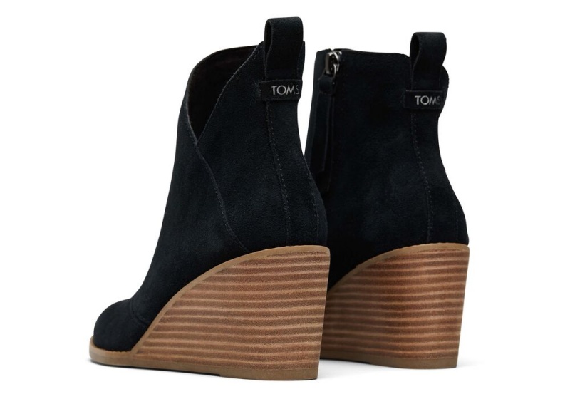 Toms Sutton Wildleder Wedge Schwarz | 0213WBVDI