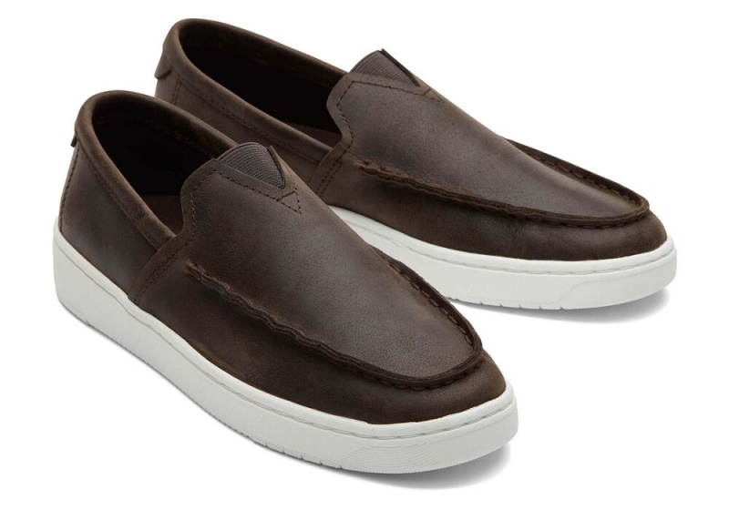 Toms TRVL LITE Leder Loafer Dunkelbraun | 1456JEOVW