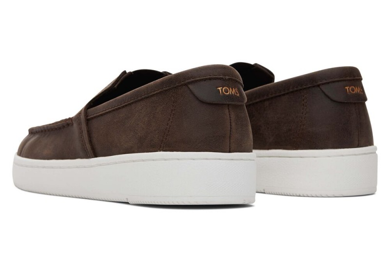 Toms TRVL LITE Leder Loafer Dunkelbraun | 1456JEOVW