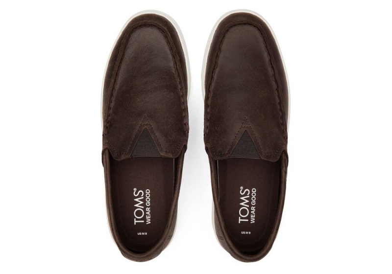 Toms TRVL LITE Leder Loafer Dunkelbraun | 1456JEOVW