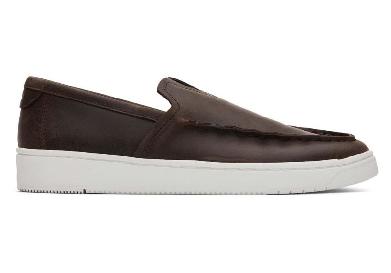 Toms TRVL LITE Leder Loafer Dunkelbraun | 1456JEOVW